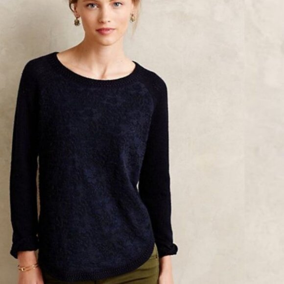 Anthropologie Cashmere Lace Pullover Sweater Size XS Overlay Knitted Bohemian - Picture 13 of 13